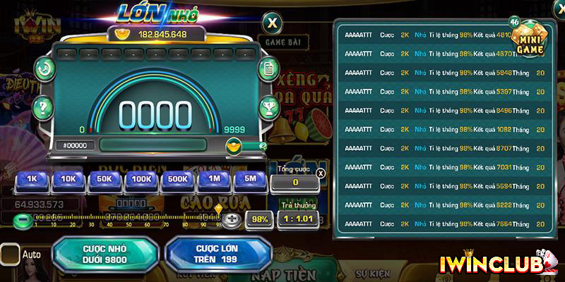 LỚN NHỎ - CỔNG GAME IWIN - NHÀ CÁI IWIN - IWIN CLUB - CASINO IWIN