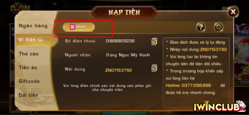 NẠP TIỀN IWIN - CỔNG GAME IWIN - NHÀ CÁI IWIN - IWIN CLUB - CASINO IWIN